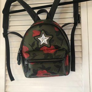 Coach Mini Charlie Backpack with Camo Rose Floral Print